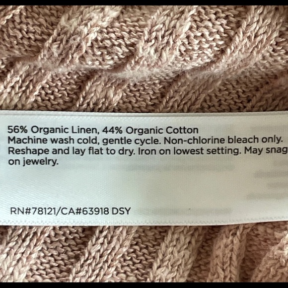 Eileen Fisher Medium Pink Ribbed Organic Cotton Long Sleeve V-neck Sweater - Picture 9 of 9